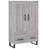 VidaXL Hoge kast 69,5x31x115 cm bewerkt hout grijs sonoma eikenkleurig