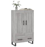 VidaXL Hoge kast 69,5x31x115 cm bewerkt hout grijs sonoma eikenkleurig