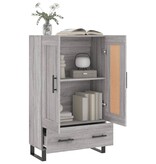 VidaXL Hoge kast 69,5x31x115 cm bewerkt hout grijs sonoma eikenkleurig