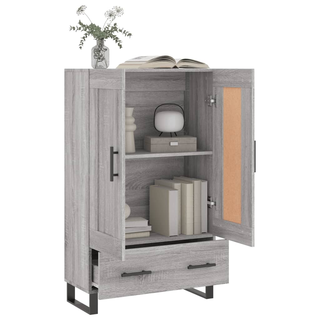 VidaXL Hoge kast 69,5x31x115 cm bewerkt hout grijs sonoma eikenkleurig