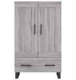 VidaXL Hoge kast 69,5x31x115 cm bewerkt hout grijs sonoma eikenkleurig