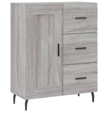 VidaXL Dressoir 69,5x34x90 cm bewerkt hout grijs sonoma eikenkleurig