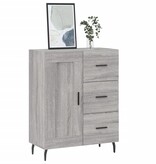 VidaXL Dressoir 69,5x34x90 cm bewerkt hout grijs sonoma eikenkleurig
