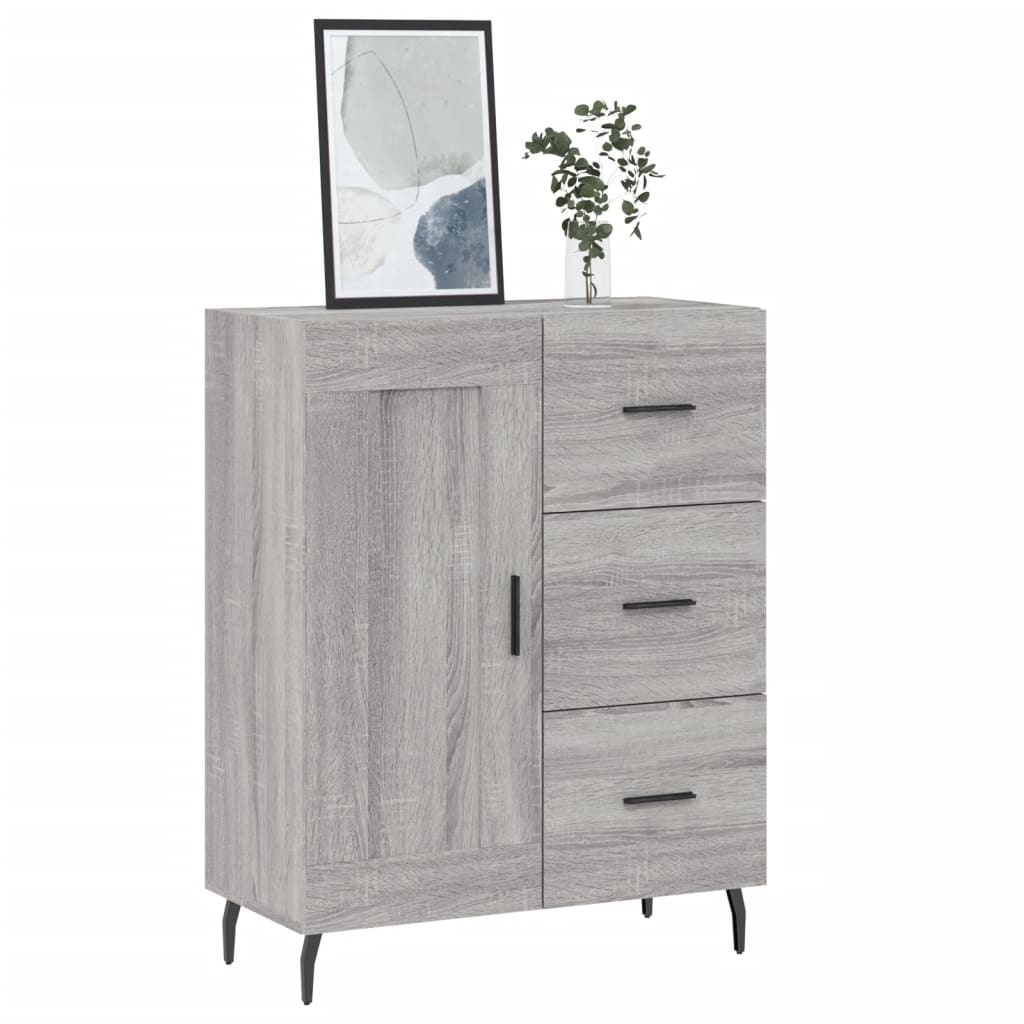 VidaXL Dressoir 69,5x34x90 cm bewerkt hout grijs sonoma eikenkleurig