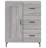 VidaXL Dressoir 69,5x34x90 cm bewerkt hout grijs sonoma eikenkleurig
