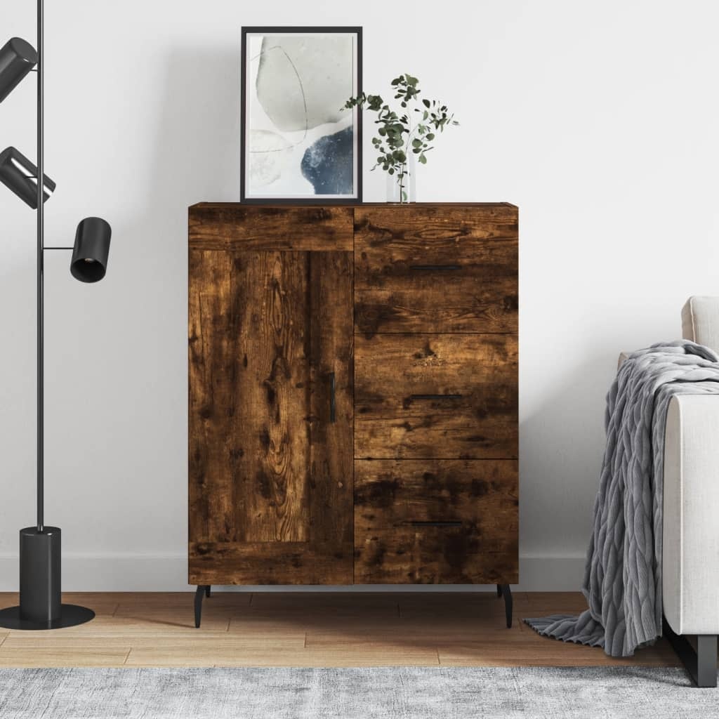 VidaXL Dressoir 69,5x34x90 cm bewerkt hout gerookt eikenkleurig