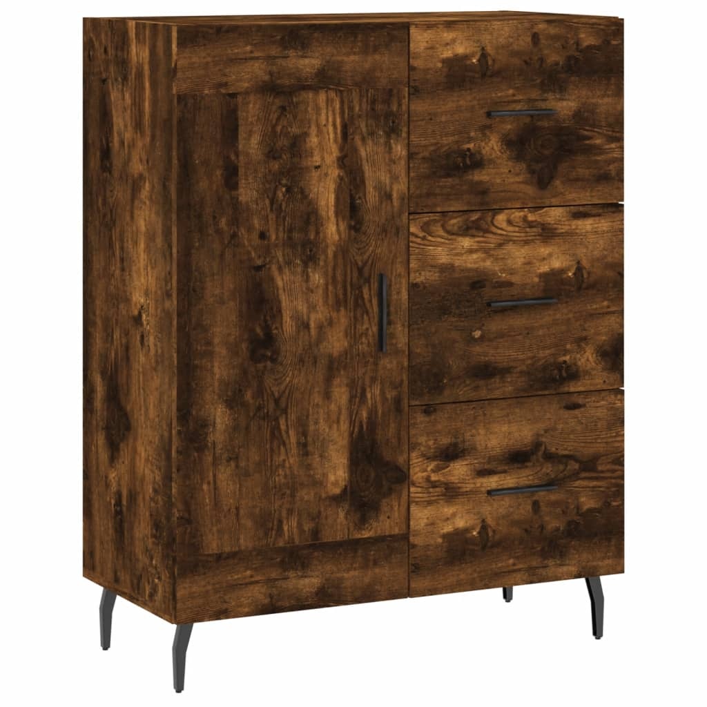 VidaXL Dressoir 69,5x34x90 cm bewerkt hout gerookt eikenkleurig