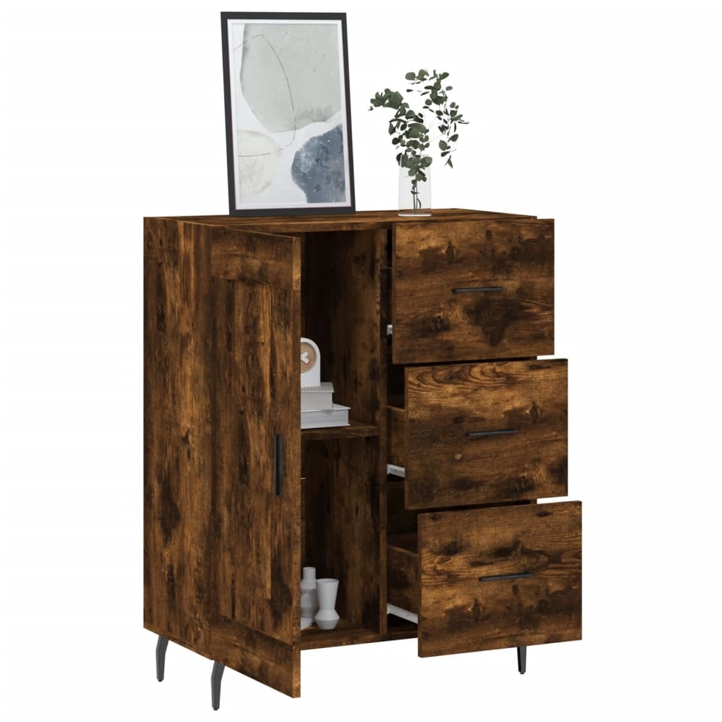 VidaXL Dressoir 69,5x34x90 cm bewerkt hout gerookt eikenkleurig