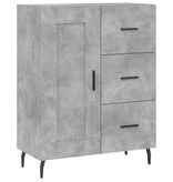 VidaXL Dressoir 69,5x34x90 cm bewerkt hout betongrijs