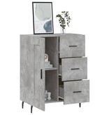 VidaXL Dressoir 69,5x34x90 cm bewerkt hout betongrijs