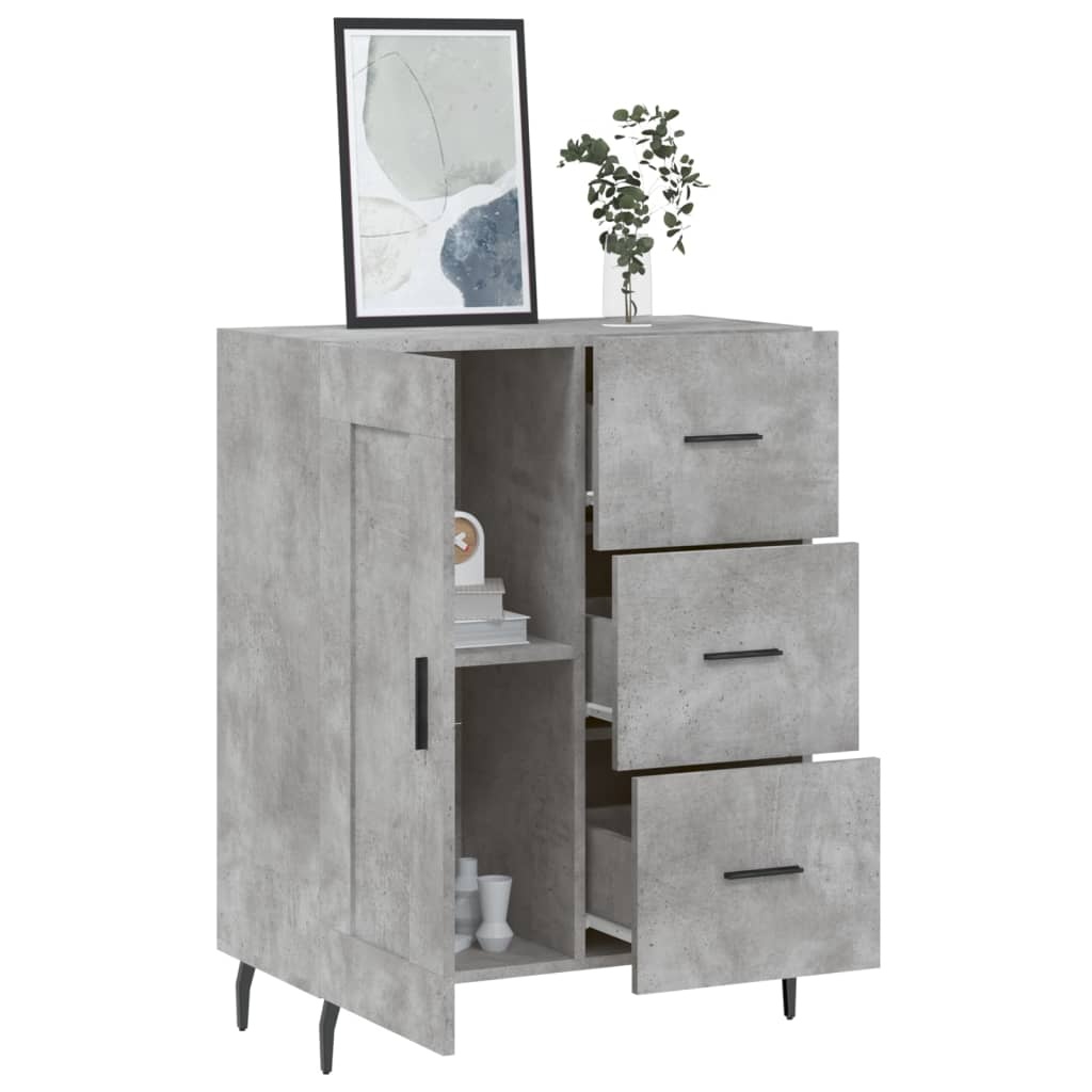 VidaXL Dressoir 69,5x34x90 cm bewerkt hout betongrijs