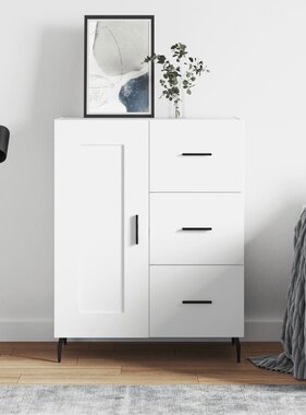 VidaXL Dressoir 69,5x34x90 cm bewerkt hout wit