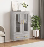 VidaXL Hoge kast 69,5x31x115 cm bewerkt hout grijs sonoma eikenkleurig