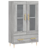VidaXL Hoge kast 69,5x31x115 cm bewerkt hout grijs sonoma eikenkleurig