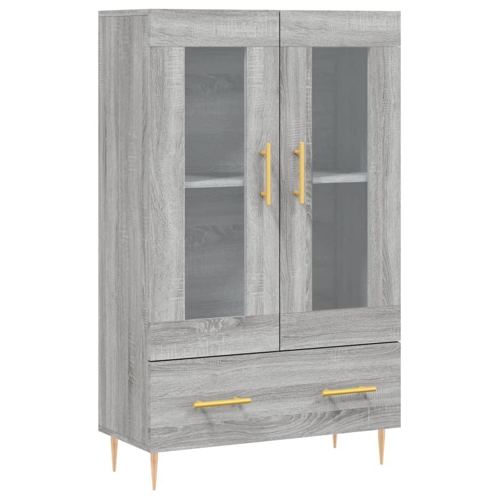 VidaXL Hoge kast 69,5x31x115 cm bewerkt hout grijs sonoma eikenkleurig