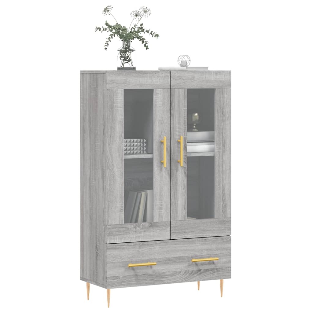 VidaXL Hoge kast 69,5x31x115 cm bewerkt hout grijs sonoma eikenkleurig