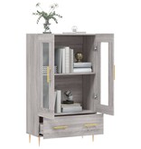 VidaXL Hoge kast 69,5x31x115 cm bewerkt hout grijs sonoma eikenkleurig