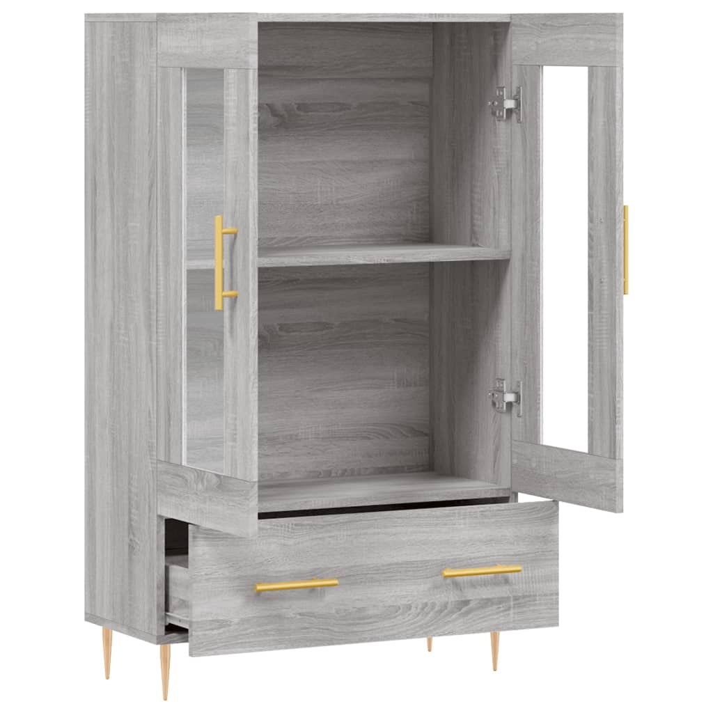 VidaXL Hoge kast 69,5x31x115 cm bewerkt hout grijs sonoma eikenkleurig
