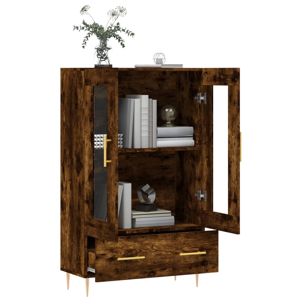 VidaXL Hoge kast 69,5x31x115 cm bewerkt hout gerookt eikenkleurig