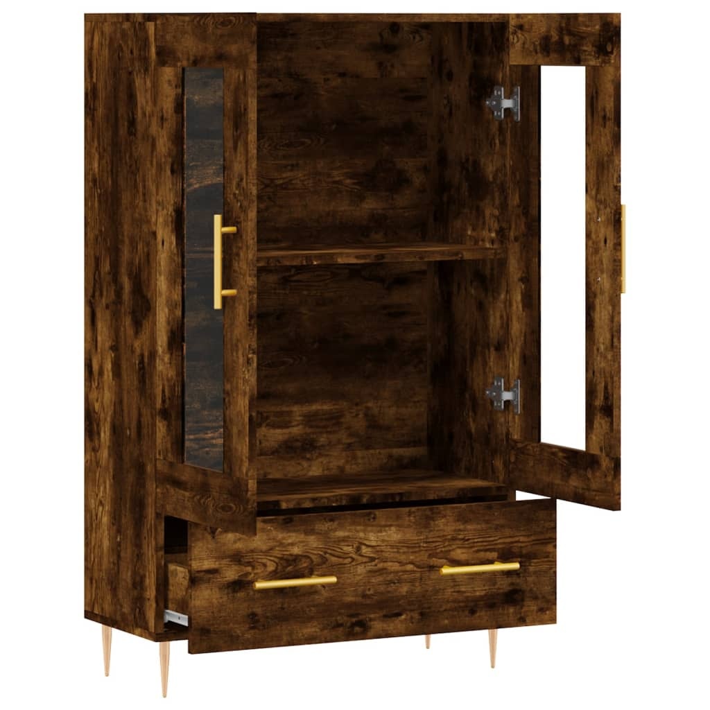 VidaXL Hoge kast 69,5x31x115 cm bewerkt hout gerookt eikenkleurig