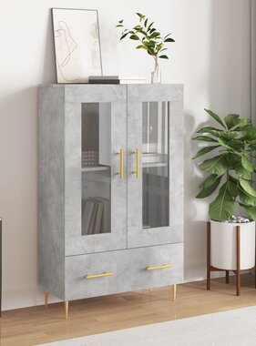 VidaXL Hoge kast 69,5x31x115 cm bewerkt hout betongrijs