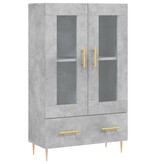VidaXL Hoge kast 69,5x31x115 cm bewerkt hout betongrijs