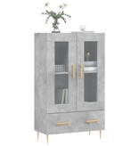 VidaXL Hoge kast 69,5x31x115 cm bewerkt hout betongrijs