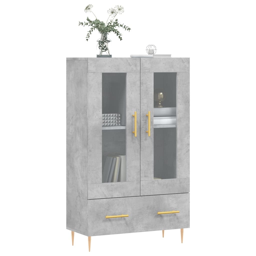 VidaXL Hoge kast 69,5x31x115 cm bewerkt hout betongrijs