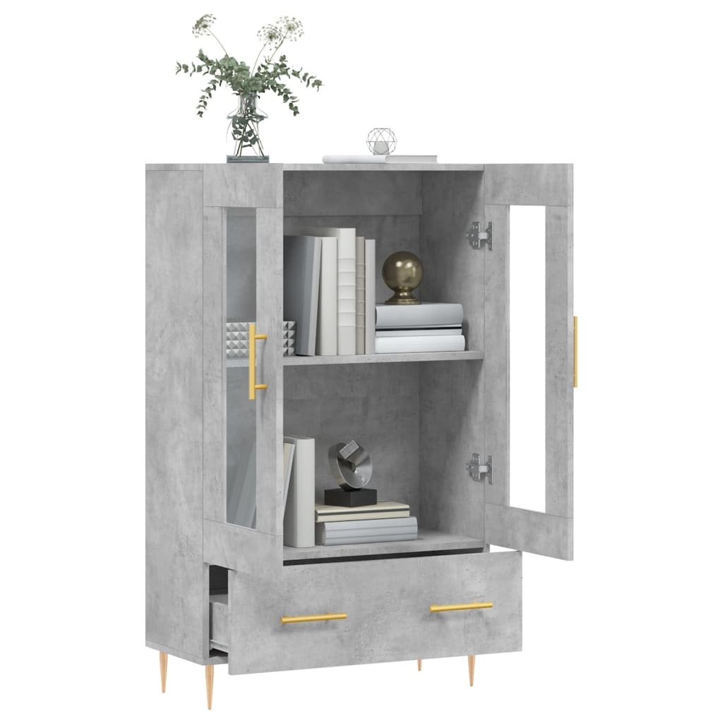 VidaXL Hoge kast 69,5x31x115 cm bewerkt hout betongrijs