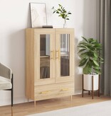 VidaXL Hoge kast 69,5x31x115 cm bewerkt hout sonoma eikenkleurig