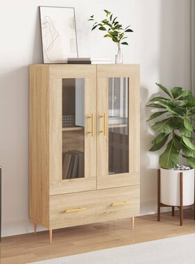 VidaXL Hoge kast 69,5x31x115 cm bewerkt hout sonoma eikenkleurig