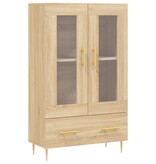 VidaXL Hoge kast 69,5x31x115 cm bewerkt hout sonoma eikenkleurig