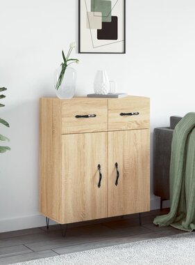 VidaXL Dressoir 69,5x34x90 cm bewerkt hout sonoma eikenkleurig