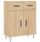 VidaXL Dressoir 69,5x34x90 cm bewerkt hout sonoma eikenkleurig