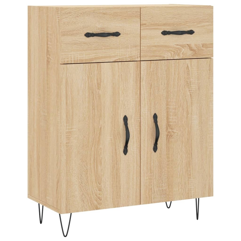 VidaXL Dressoir 69,5x34x90 cm bewerkt hout sonoma eikenkleurig