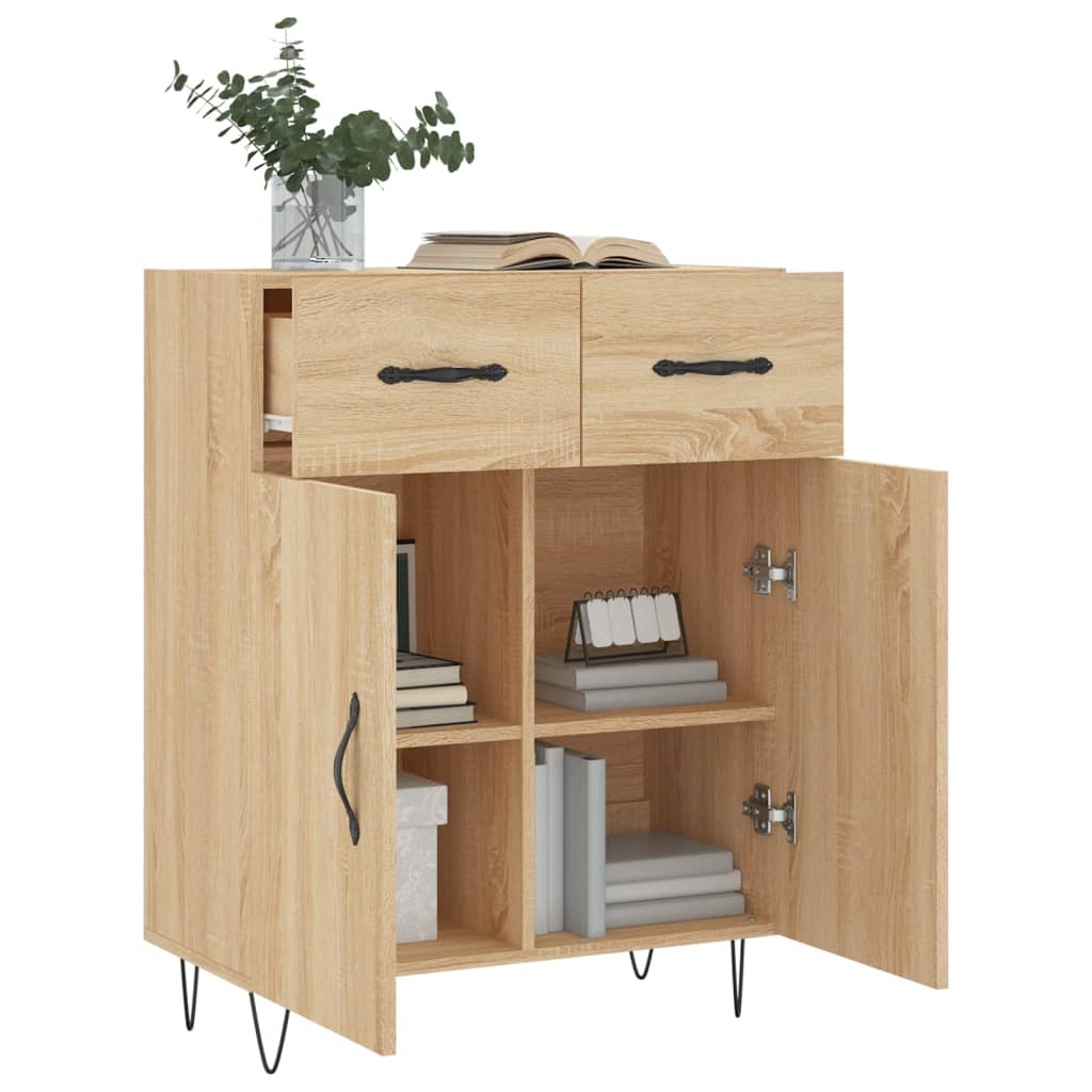 VidaXL Dressoir 69,5x34x90 cm bewerkt hout sonoma eikenkleurig