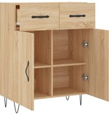 VidaXL Dressoir 69,5x34x90 cm bewerkt hout sonoma eikenkleurig
