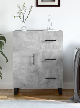 VidaXL Dressoir 69,5x34x90 cm bewerkt hout betongrijs