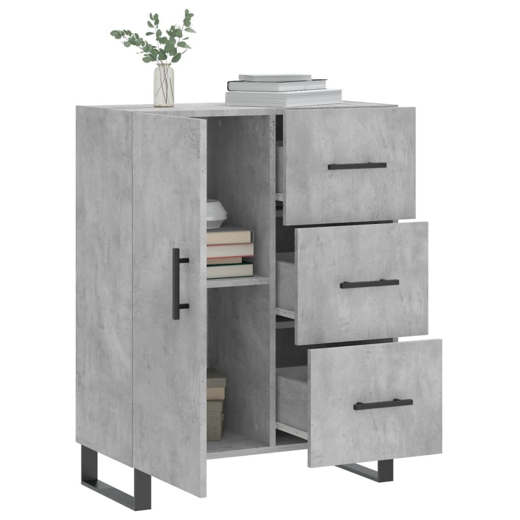 VidaXL Dressoir 69,5x34x90 cm bewerkt hout betongrijs