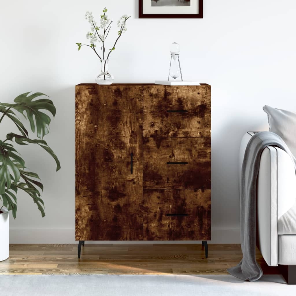 VidaXL Dressoir 69,5x34x90 cm bewerkt hout gerookt eikenkleurig