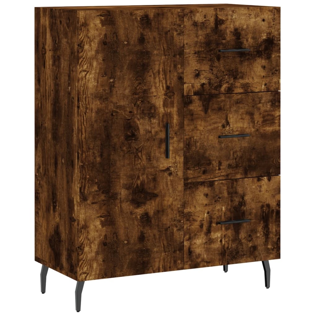 VidaXL Dressoir 69,5x34x90 cm bewerkt hout gerookt eikenkleurig