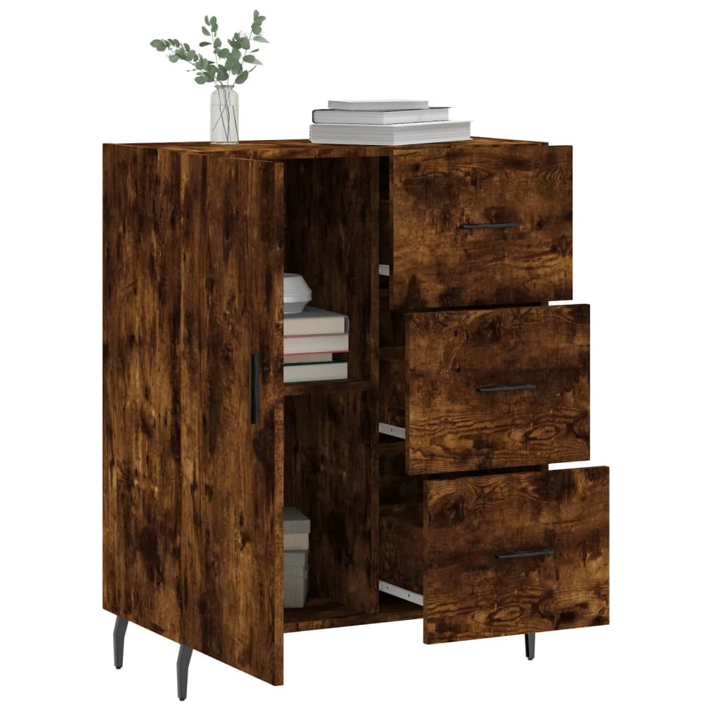 VidaXL Dressoir 69,5x34x90 cm bewerkt hout gerookt eikenkleurig