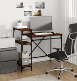 VidaXL Bureau 105x50x90 cm bewerkt hout en ijzer gerookt eikenkleur