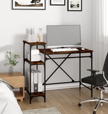 VidaXL Bureau 105x50x90 cm bewerkt hout en ijzer gerookt eikenkleur
