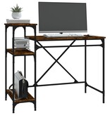 VidaXL Bureau 105x50x90 cm bewerkt hout en ijzer gerookt eikenkleur