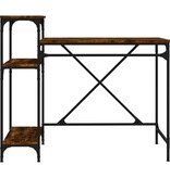 VidaXL Bureau 105x50x90 cm bewerkt hout en ijzer gerookt eikenkleur