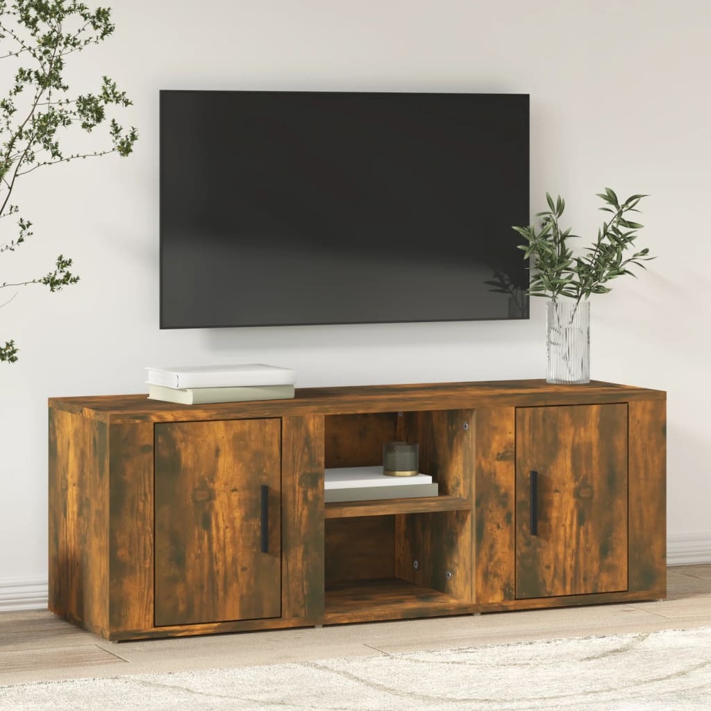 VidaXL Tv-meubel 100x31,5x35 cm bewerkt hout gerookt eikenkleurig