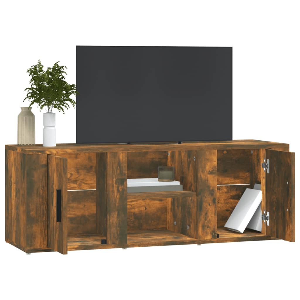 VidaXL Tv-meubel 100x31,5x35 cm bewerkt hout gerookt eikenkleurig