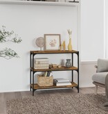 VidaXL Boekenkast 80x33x70,5 cm hout en staal gerookt eikenkleur