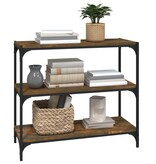 VidaXL Boekenkast 80x33x70,5 cm hout en staal gerookt eikenkleur